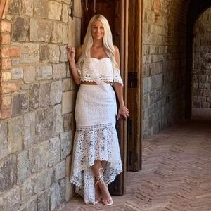 White 2 Piece Lace Jaus Celine Set